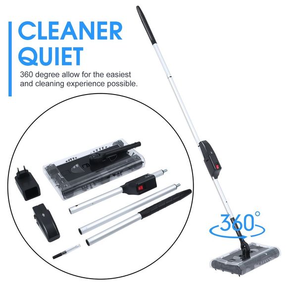 

multifunctional electric house swivel cordless cleaner automatic home cleaning machine black easy operate hand push sweepers