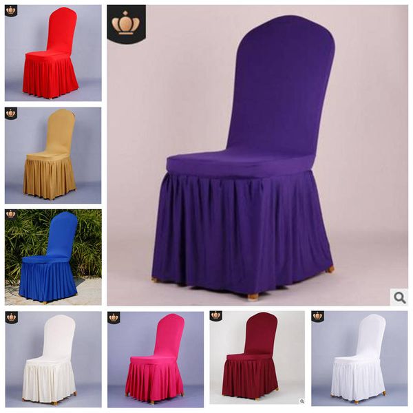 

chair covers pleated skirt pendulum elastic conjoined chair cover wedding chair covers candy color banquet chairs cover l yysy269