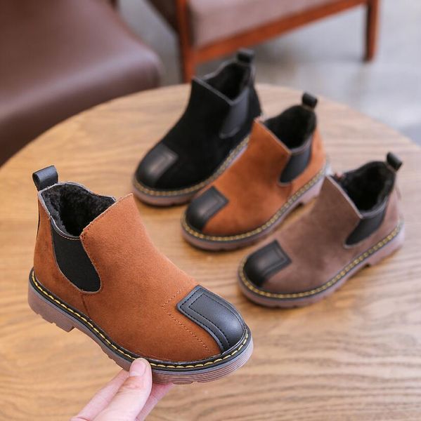 

children casual shoes autumn winter martin boots boys shoes fashion leather soft antislip girls boots 21-30 sport running, Black;grey
