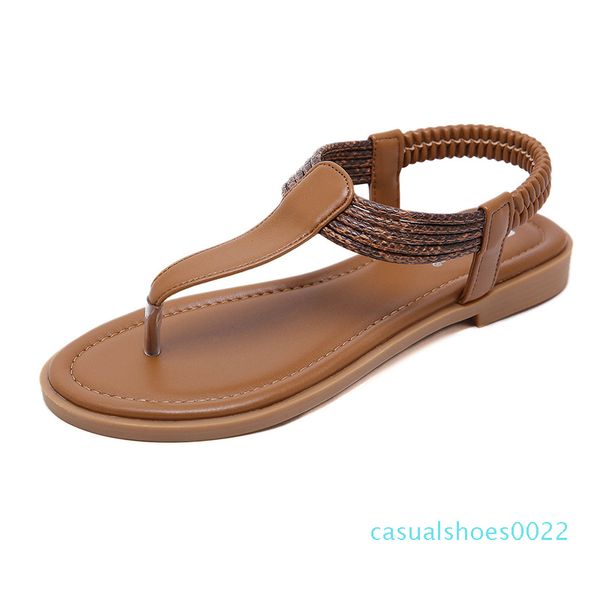 

2019 new women flat sandals fashion flip flops comfortable toe large size wear summer ladies slippers size: eu35-42 c22, Black