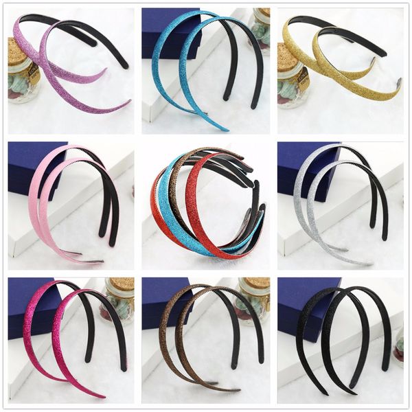 

20pcs/lot 10 colors Girls Hair Clasp Headband For Glitter Cover Plastic Non-slip Hair band Girls Hair Accessories