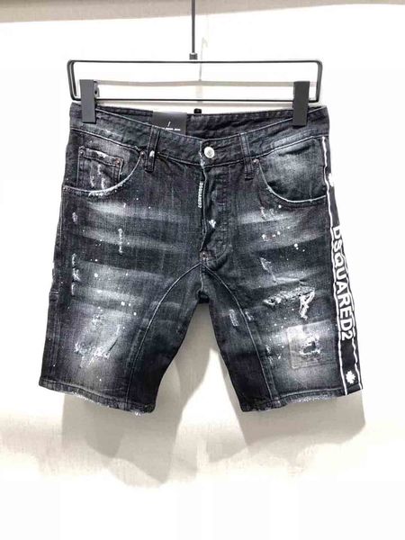 

Italian fa hion de ign men rip torn riding denim hort lim monogrammed black motorcycle jean pant tyle per onality old jean 44 46