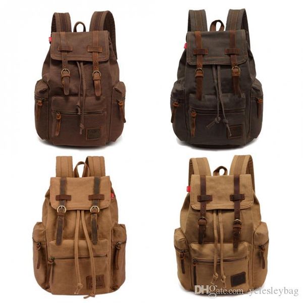 

canvas messenger backpack military vintage canvas vintage men casual canvas leather backpack rucksack satchel bag school bag