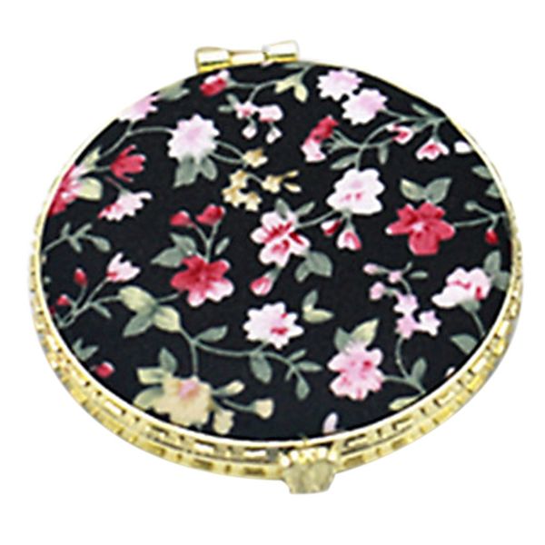 

1pc mini round pocket folding makeup mirror vintage double sides floral printed chinese style compact cosmetic tool portable tra