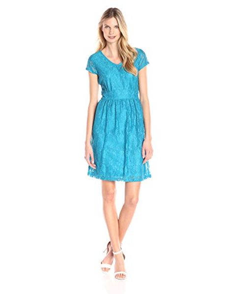 

tiana b women's floral lace v-neck dress, Black;gray