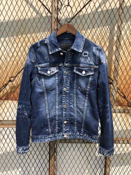 

mens fashion boutique jackets letter trend washed dd2 denim jacket student couple with the same paragraph c20, Black;brown