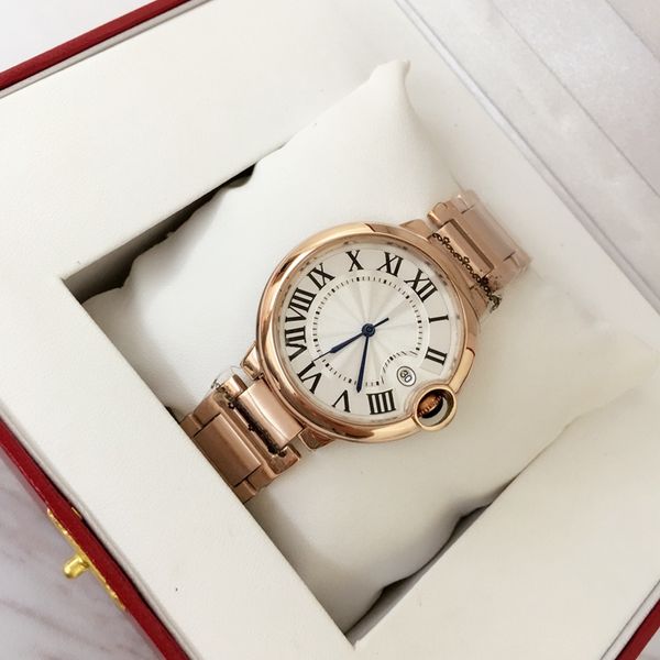 

2019 fashion clock women/man watch with date luxury wristwatch stainlesssteel bracelet luxury lover watches rose gold color folding clasp, Slivery;brown