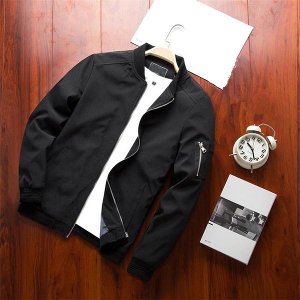 

new spring black bomber jacket men streetwear hip hop тонкая куртка пальто плюс размер 6xl, Black;brown