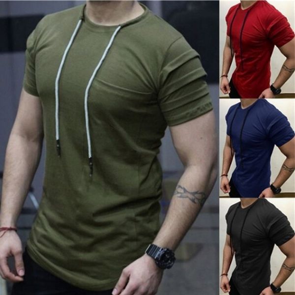 

Designer Mens Tshirts Summer Fashion Solid Ties O-neck Casual Tees Short Sleeved Tops