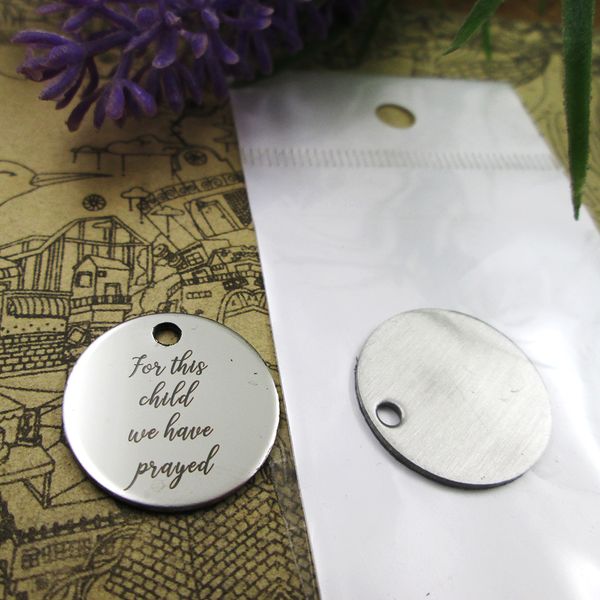 

40pcs--"for this child we have prayed "stainless steel charms more style for choosing diy charms pendants for necklace, Bronze;silver