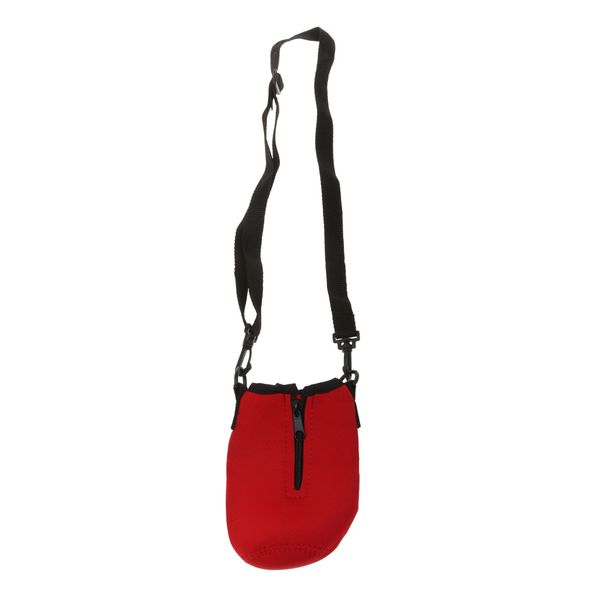 

portable neoprene water bottle cover with zipper & removable strap