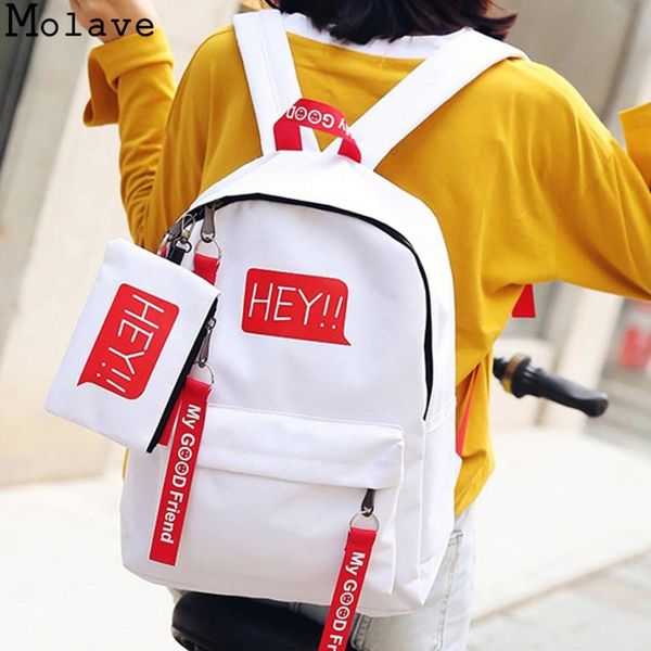 

molave backpack 2018 fashion canvas hey letter backpack travel student bag mochilas mujer 4.august.9