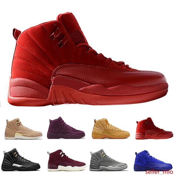 

12 12s mens basketball shoes bordeaux dark grey flu game the master taxi playoffs french blue barons royal red suede sunrise sports sneakers