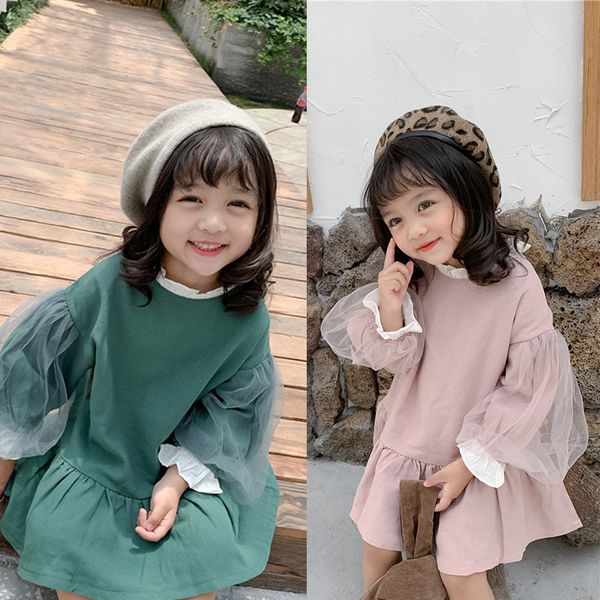 

весна осень девушки милые хлопчатобумажное платье русалка рыбий хвост vestidos с длинным рукавом сетки оборками платье принцессы детские дет, Red;yellow