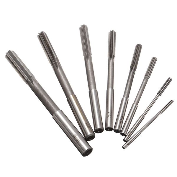 

set of 3/4/5/6/7/8/9/10mm straight shank hss chucking machine reamer drill bit tool kit