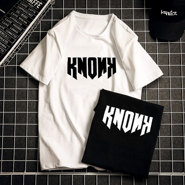 

short sleeve casual men's wear summer loose-fit t-shirt korean-style trend loose-fit half sleeve pure cotton printed letter, White;black