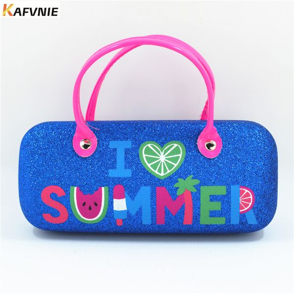 

kafvnie children glasses box portable sunglasses case cartoon cute glasses case gift for friends fruit hard sunglasses case, Silver