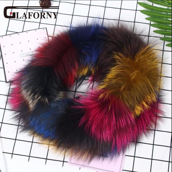 

fxfurs 2019 new real fur scarves winter thick warm shawl natural fur muffler silver snood warm wraps, Blue;gray