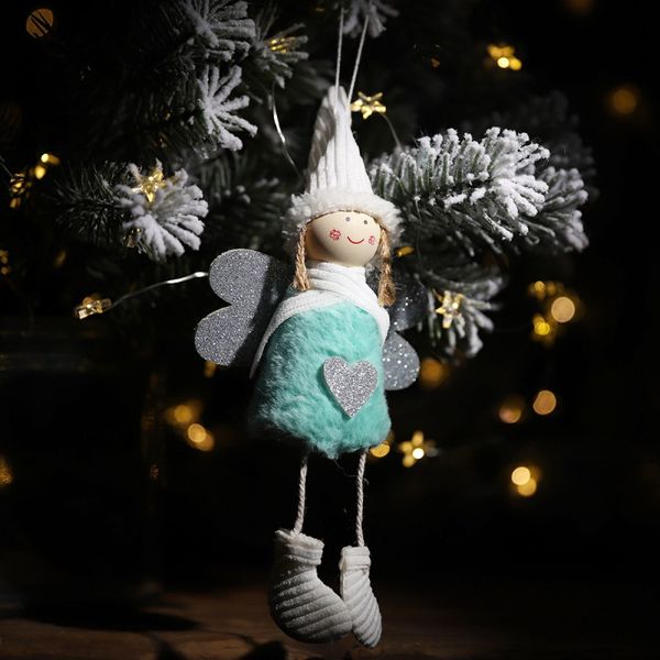 

christmas pendant decorative hanging figurine decorations christmas ornament plush angel with heart holiday gift decorations