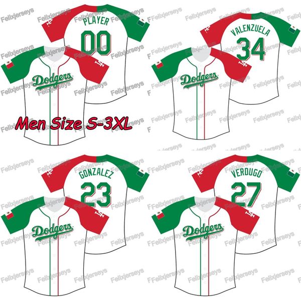 

Mexican Heritage Night Fernado Valenzuela Dodgers Alex Verdugo Cody Bellinger Clayton Kersha Adrian Gonzalez Julio Urias Baseball Jerseys