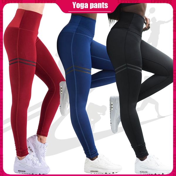 

women yoga pants fitness sport leggings tights slim running sportswear sports pants quick drying training trousers yoga leggings, White;red