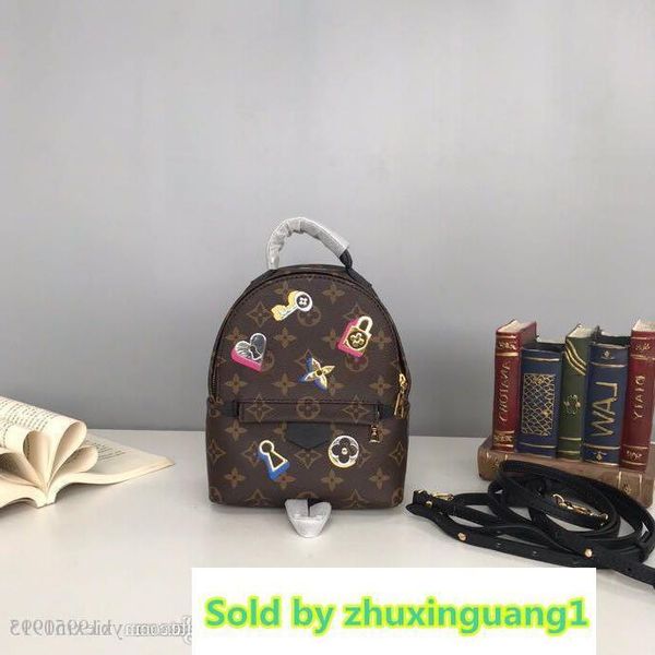 

designer 2019 new style palm springs mini lovers monogrram reverse rucksack haversack genuine leather sports backpack m44367