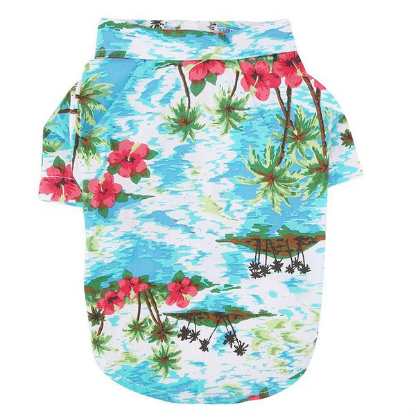 

3 colors pet dog cat hawaiian summer clothes t shirt puppy cotton costumes top