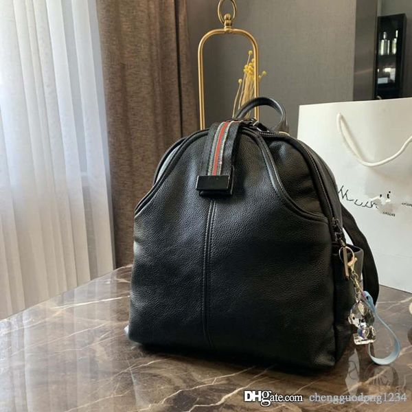 

ms backpack new han edition joker tide soft leather fashion leisure travel large-capacity bag shoulder aslant black designer backpacks