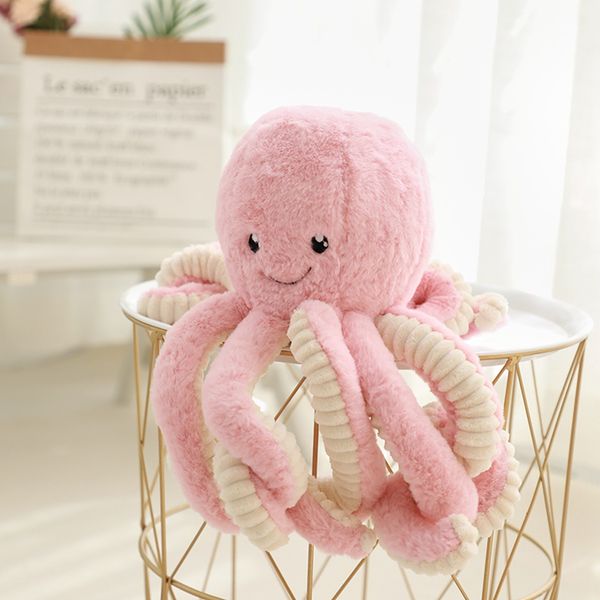 Simpatico peluche da 80 cm con bambola di polpo super morbido, cuscino di sostegno per animali di peluche, ornamento pendente per regalo di compleanno per bambina, decorazione 4-1