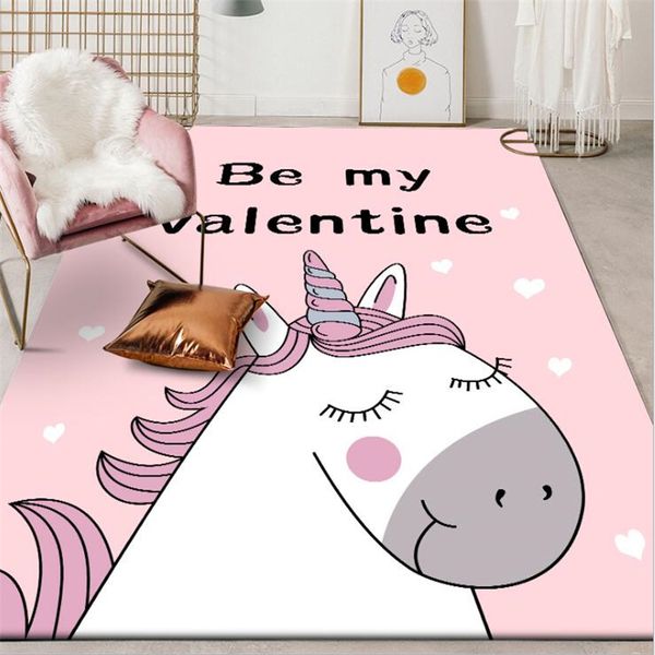 Aovoll 100 Polyester Cartoon Unicorn Decoration Bedroom Carpet Living Room Area Rugs For Floor Alfombra Bedroom Rug Carpet Carpet One Locations