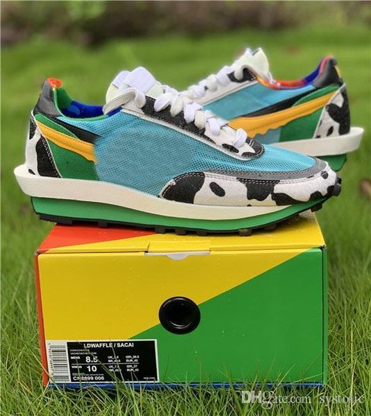

2020 new ben jerry x ldwaffle chunky dunky men women white lagoon pulse-black-university gold running shoes sports sneakers with box