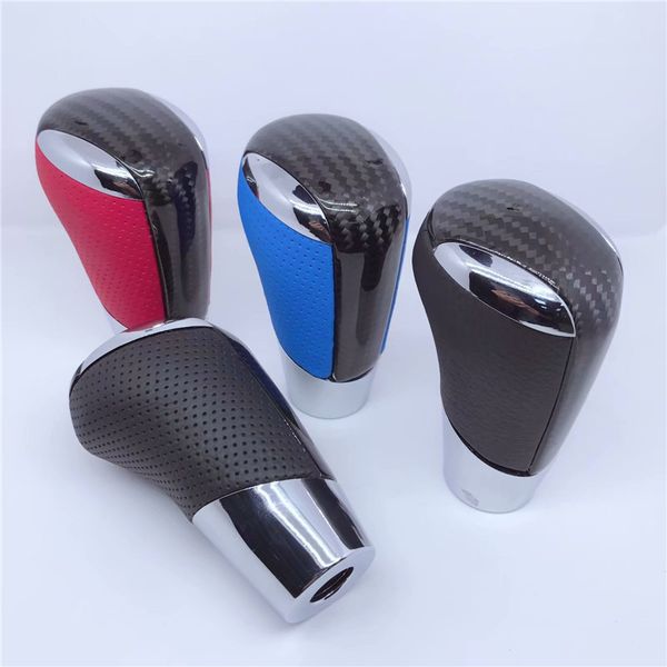 

car universal real carbon fiber ball manual mt gear stick shifter shift knob kits