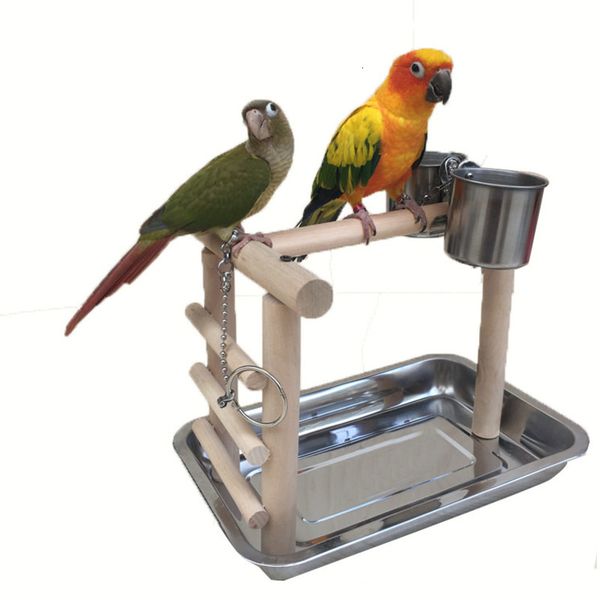

parrots deskplaystand bird playground parrot perch gym stand playpen bird ladders exercise playgym with feeder cups hw258