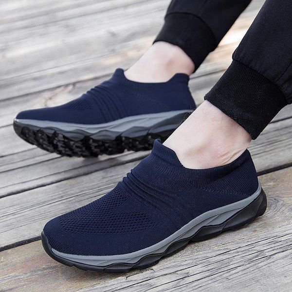 

summer breathable mesh shoes slip-on dad loafers anti-slip soft-sole elderly people jianbu shoe cabinet, Black