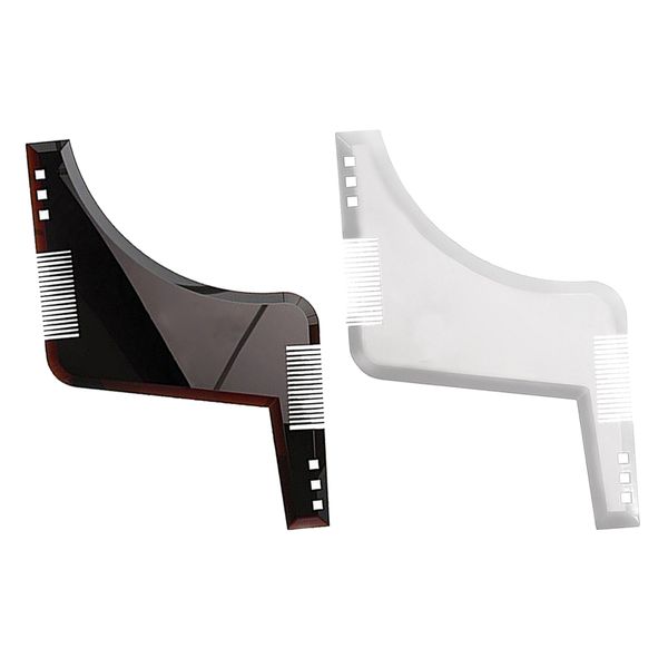 

2 pieces double-sided beard shaping tool styling template stencil beard comb, Silver
