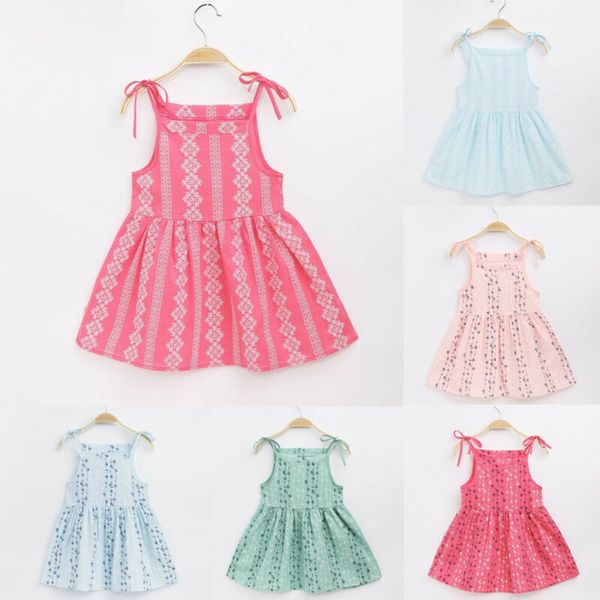 

2020 милый ребенок дети девушки летнее платье без рукавов малыш принцесса партии туту лето цветочные платья, Red;yellow