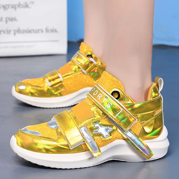 

women's colorful mirror trend lightweight walking sneakers nightclub wild sequined casual outdoor walking shoes zapatos#g4