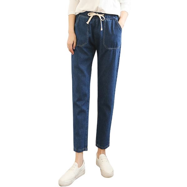 

jaycosin autumn fashion ladies casual tight stretch harem solid jeans elastic skinny stretch female high waisted pant 1111#10, Blue