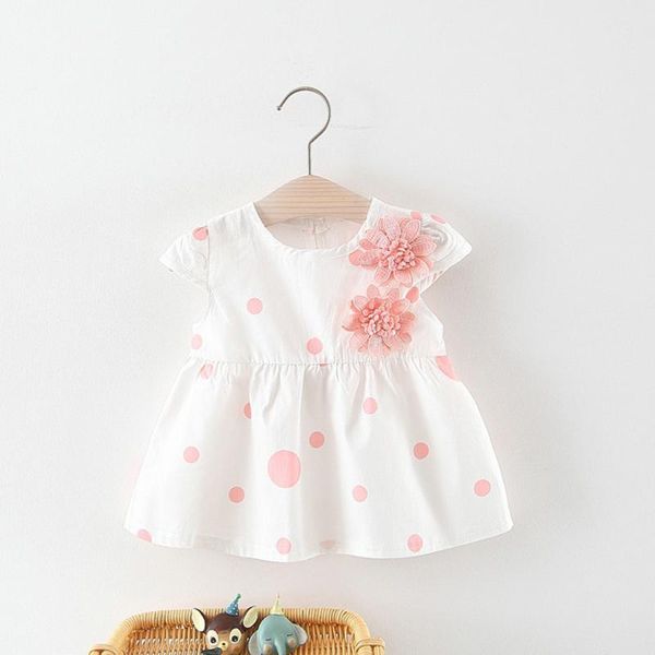 

toddler baby kids girls dot flowers dress vestidos princess dresses casual clothes party wedding vestidos summer dress for girl, Red;yellow