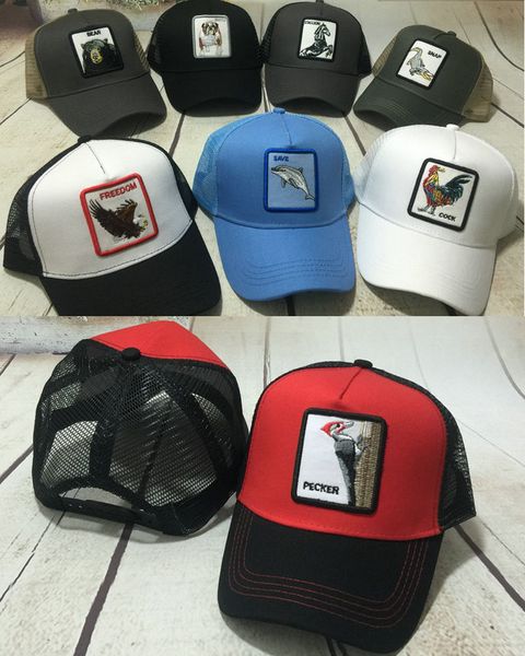 

Животные Вышивка Бейсболки Мужчины Женщины Snapback Хип-хоп Шляпа Летние дышащие мужские бейсболки Весна Лето Спорт Sun Viosr