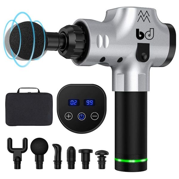 

жк-дисплей массаж мышц пистолет электрический массажер тела вибрация фитнес-оборудование для облегчения боли тела расслабить глубокие ткани