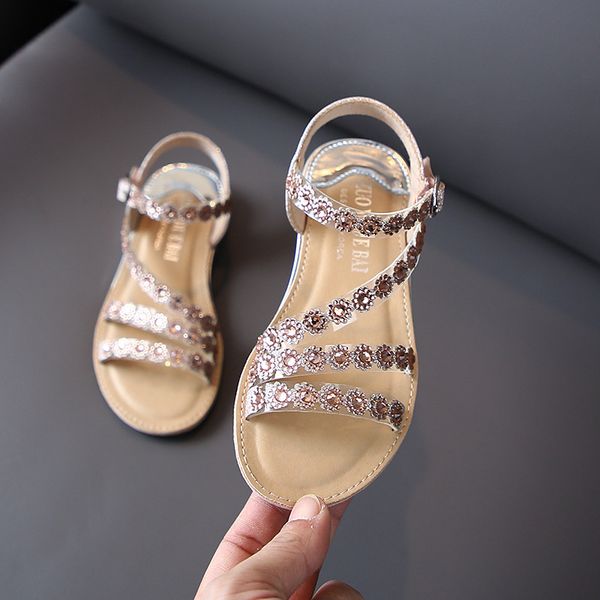 

новая принцесса красивые rhinestone цветы обувь детские сандалии для маленьких девочек детские летние мода сандалии 2020 3  5 6 7 8, Black;red