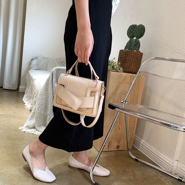 

2020 new shoulder bag women's casual fashion korean stone pattern large capacity small square bag ladies