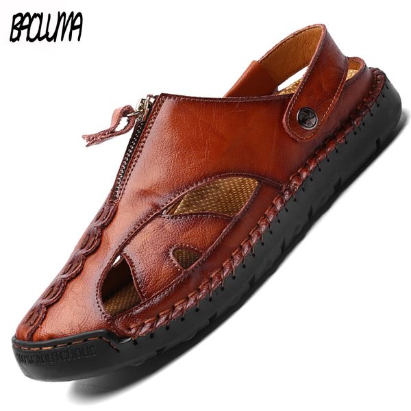 

new mens gladiator sandals summer fashion men sandals comfortable outdoor men beach summer men's shoes size 38-48, Black