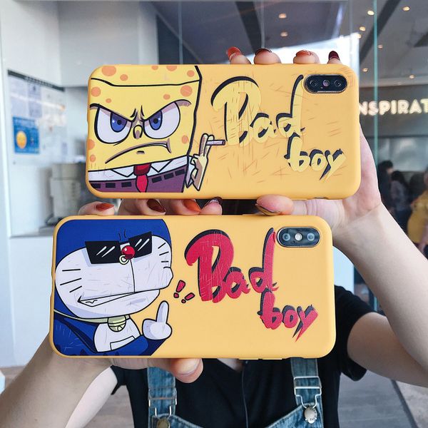

for iphone xr xs max phone case creative cartoon brand luxury 6 7 8 x plus badboy tpu matte soft cell phone cases