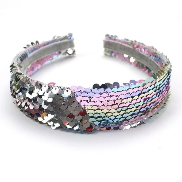 

1pc fashion women girls makeup headwear casual glitter reversible sequins headband party costume cosplay hair accessories