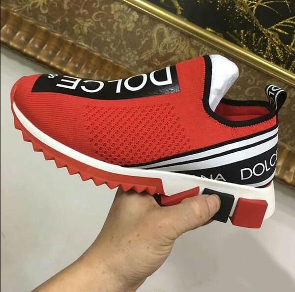 

HOT Branded Men Fabric Stretch Jersey Sorrento Slip-on Sneaker Designer Lady Two-tone Rubber Micro Sole Breathable Casual Running shoe DDG