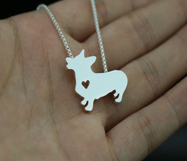 

вельш-корги собака ожерелье собака кулон украшения для животных, Silver
