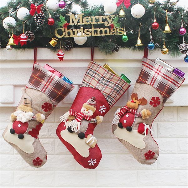 

christmas stocking santa snowman reindeer xmas character gift candy bags christmas decorations party hanging accessory jk1910