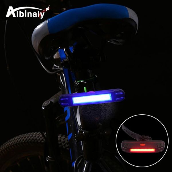 

super bright two-color cob riding taillights riding led night warning lights portable 3 modes waterproof bicycle flash